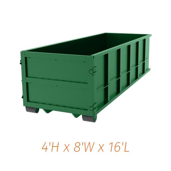 we offer multiple 15 yard dumpsters for rent for larger commercial projects